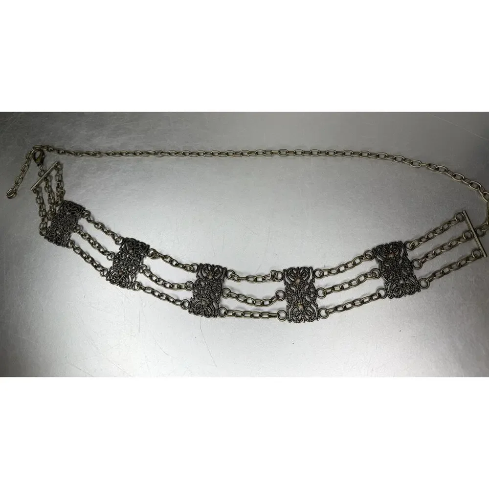 Vintage Y2K 90s Chain Belt Gold Toned Bronze Festival BOHO 38in OS